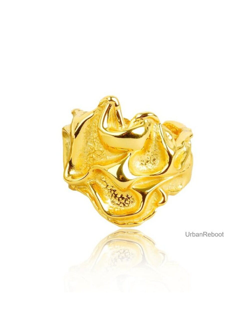 Adjustable Open Statement Ring Irregular Ocean Waved Knuckle Ring